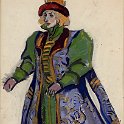 Custume design for Puskin play  (Ivan Tzarovich) 1946gouache  21x16